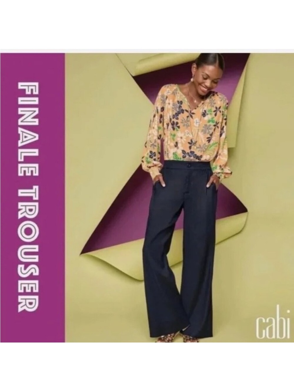 CAbi Finale trousers Navy Blue linen